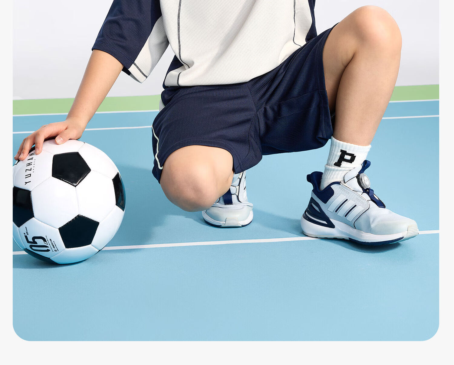 Zuo Xi Boys Short Sleeve Set 2026 Summer Kids Sports Jersey Original Yarn Quick-Dry Mesh Breathable White 130 28